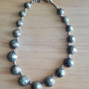 LOFT Metallic Black and Silver Necklace